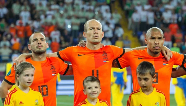 Wesley Sneijder, Arjen Robben and Nigel de Jong — Stockfoto
