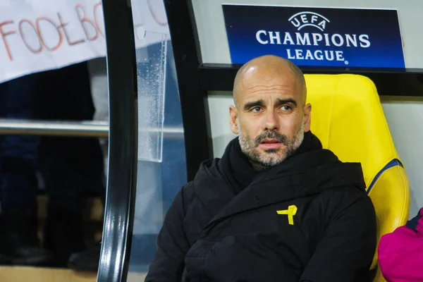 Charkiv Ukraina December 2017 Manchester City Head Coach Pep Guardiola — Stockfoto