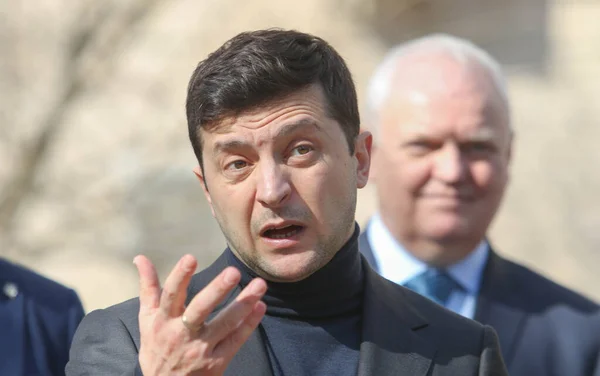 Novi Sanzhary Maart 2020 President Van Oekraïne Volodymyr Zelensky Tijdens — Stockfoto
