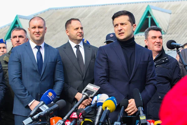 Novi Sanzhary Mart 2020 Ukrayna Devlet Başkanı Volodymyr Zelensky — Stok fotoğraf