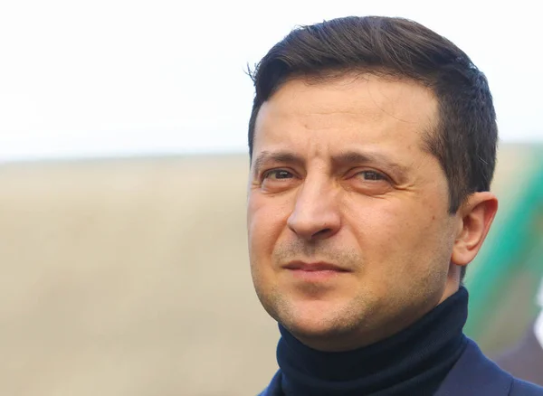 Novi Sanzhary March 2020 President Ukraine Volodymyr Zelensky Visiting City — Stock Photo, Image