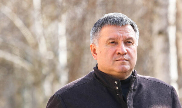 NOVI SANZHARY, UKRAINE -  5 MARCH, 2020: Ukrainian politician and businessman Arsen Avakov