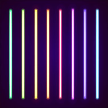 Neon ışıkları topluluğu.