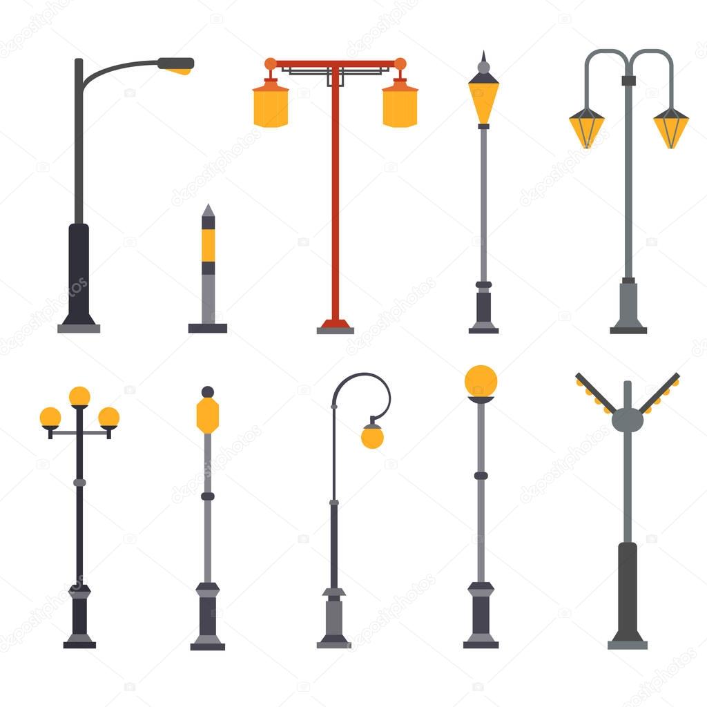Set of flat light posts.