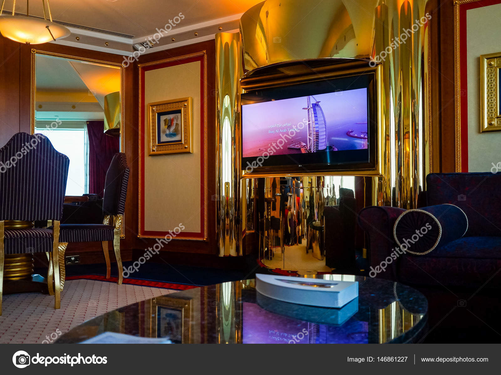 The Interior Of Suite At The Burj Al Arab Stock Editorial