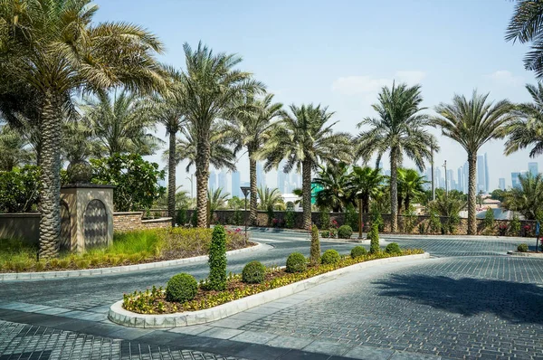 Dubai. Nyári 2016. Egy zöld oázis, kilátással a négy évszak hotel Jumeirah — Stock Fotó