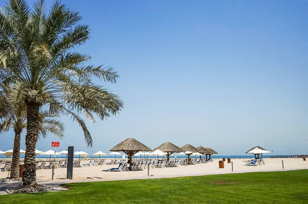 Dubai. im sommer 2016. Oase des hügeligen ras al khaima hotels am persischen Golf. — Stockfoto