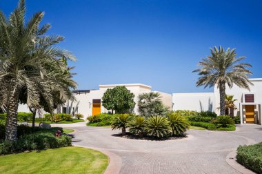 Dubai. 2016 yaz aylarında. Palmiye Park Hyatt Abu Dhabi otel, Basra Körfezi vaha.
