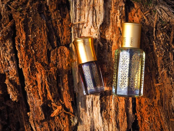 Arabian Oud Attar Perfum Lub Agarwood Oleju Zapachy Mini Butelkach — Zdjęcie stockowe