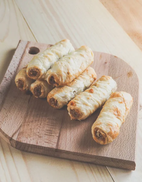 Rollos Hojaldre Rellenos Nueces Mermelada Cocina Árabe — Foto de Stock