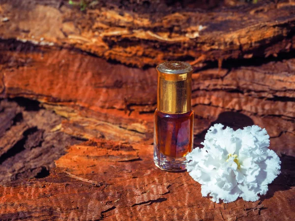 Viejo Aceite Los Árboles Madera Agar Sándalo Perfume Concentrado Indio — Foto de Stock