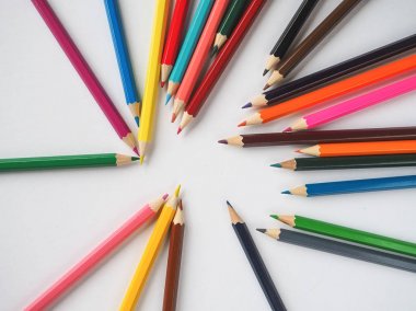 Renkli kalemler. Soyut arka plan renkli. Renkli kalemler el.