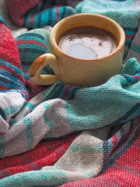 Een Kopje Koffie Koffiekopje Vrouwelijke Handen Het Comfort Van Huis — Stockfoto