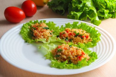 kisir, bulgur Buğday Salatası, Türk mutfağı, vejetaryen yemek.