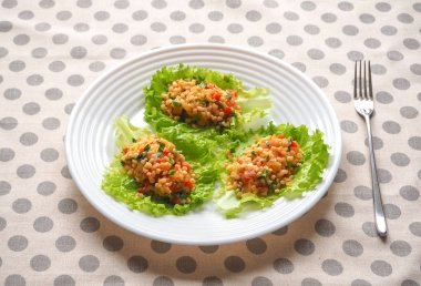 kisir, bulgur Buğday Salatası, Türk mutfağı, vejetaryen yemek.