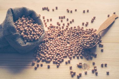 Nohut fasulye. Sağlıklı vejetaryen yemekler için madde. Tonlama. 