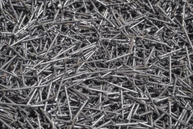 Metal çivilerin arkaplan üst görüntüsü yakın plan