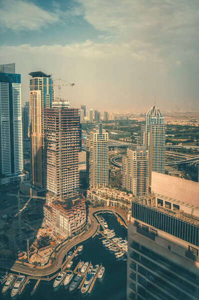Construction site in Dubai, United Arab Emirates.