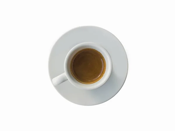 Απομονωμένος καφές σε λευκό κύπελλο, κοντινό πλάνο — Φωτογραφία Αρχείου