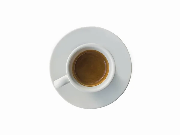 Geïsoleerde koffie in een witte beker, close-up — Stockfoto