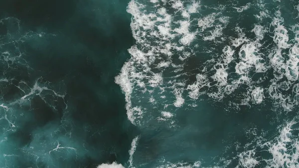 Aerial view, camera over turquoise ocean, Atlantic, Tenerife — Stock Photo, Image