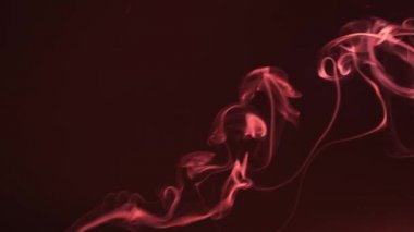 Scary isolated red smoke against a dark background. Scarlet fog, the harm of smoking. Abstract burgundy steam for horrors