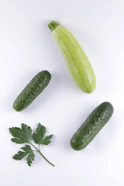 Gurken Zucchini Und Karotten Für Den Salat — Stockfoto