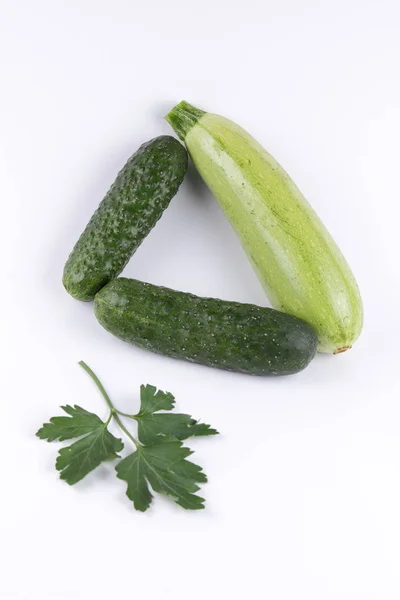 Gurken Zucchini Und Karotten Für Den Salat — Stockfoto