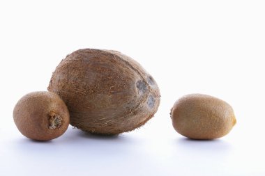 Beyaz arka planda hindistan cevizi