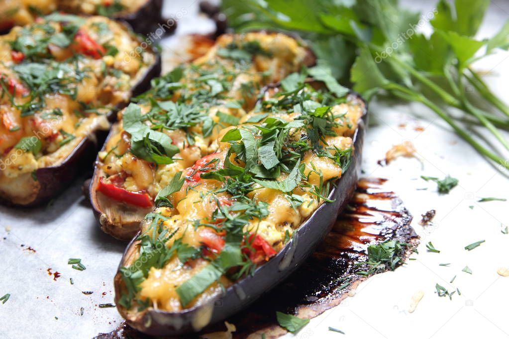 Stuffed eggplant from the oven