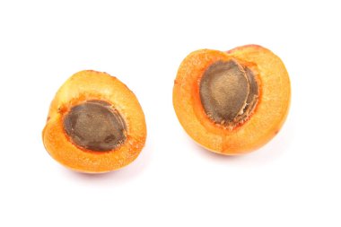 Ambalaj tasarımı için beyaz arka plan üzerinde izole kayısı