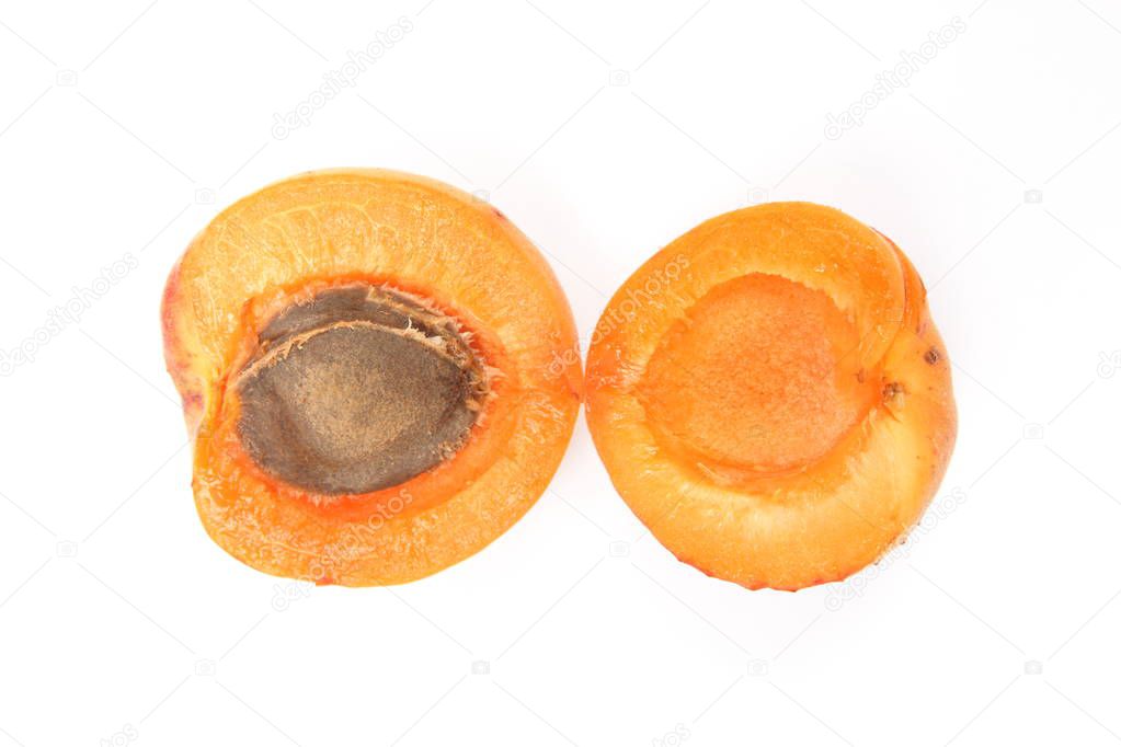 Isolated apricot on white background for design packing
