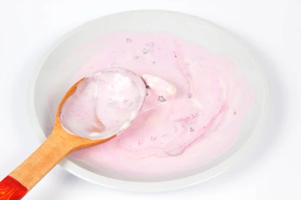 Ice Cream White Plate Child — Stock Photo, Image