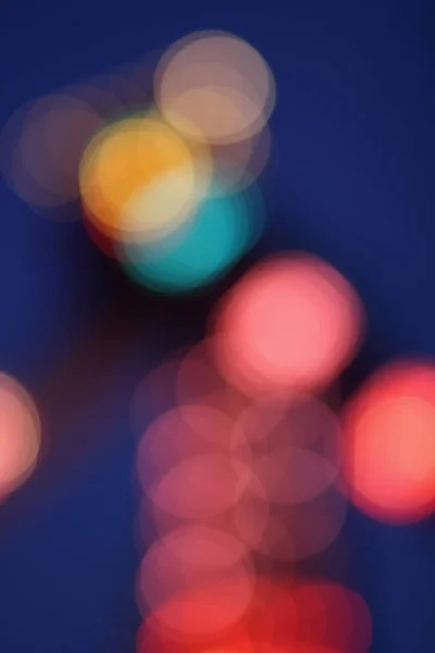 Blue Red Yellow Blue White Blurred Festive Bokeh Background Stars — Stock Photo, Image