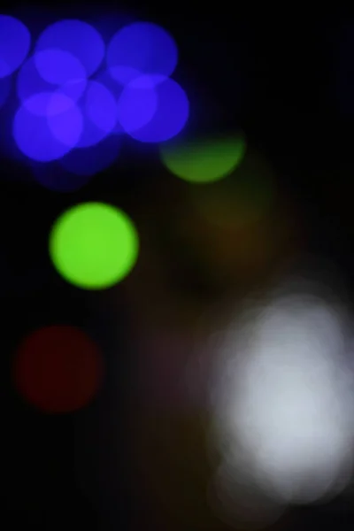 Fondo Bokeh Festivo Borroso Azul Rojo Amarillo Azul Blanco Con —  Fotos de Stock