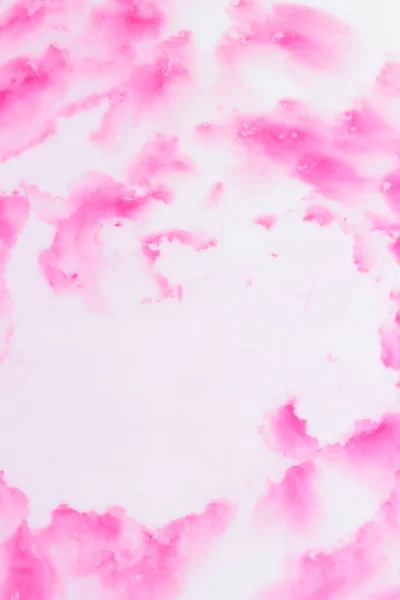 Pink abstract spots on white liquid, pink space background, pop art texture, minimalist background for designer
