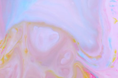 Holografik arka plan süt, kozmik holografik model, Minimalizm, pop art doku tasarımcı için sıvı, çok renkli lekeler üzerinde boya ile