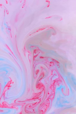 Çok renkli arka plan üzerinde süt, kozmik holografik model, Minimalizm, pop art doku Tasarımcısı, sanat için sıvı, çok renkli lekeleri üzerinde boya ile