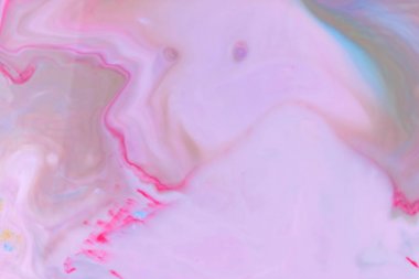 Holografik arka plan süt, kozmik holografik model, minimalizm, pop art doku Tasarımcısı, sanat için sıvı, çok renkli lekeler üzerinde boya ile