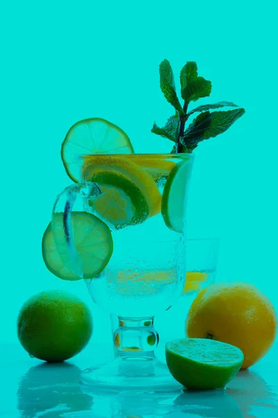 Cocktail Mit Minze Und Limette Mojito Softdrink Pop Art Transparenter — Stockfoto