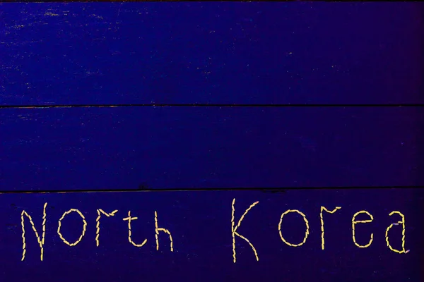 Inscrição Arroz Coreia Norte Uma Colagem Conceitual Sobre Guerra Nuclear — Fotografia de Stock