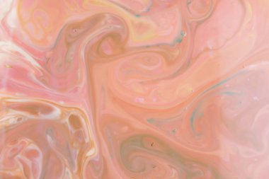 Holografik çok renkli arka plan üzerinde sıvı, pastel desen, çok renkli doku ile boya boşanmalar, lekeleri süt, minimalist arka plan, boş Tasarımcısı, pop art