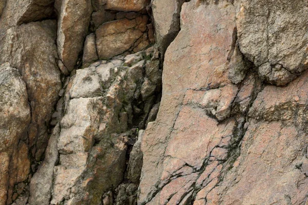 Pedras Granito Com Defeitos Fundo Pedras Velhas Destruição Uma Parede — Fotografia de Stock