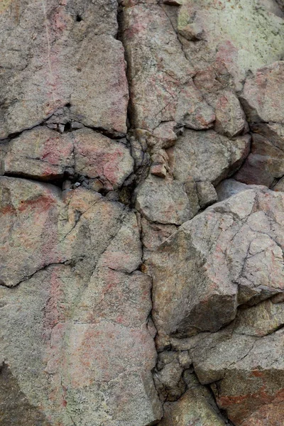 Las Rocas Granito Con Fallas Fondo Piedras Viejas Destrucción Una — Foto de Stock