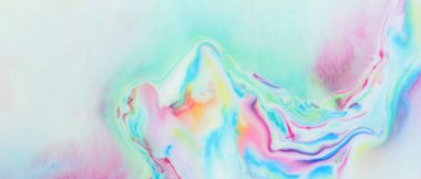 Akışkan sanat. Moda duvar kâğıdı. Soyut çok renkli arkaplan. Sanal arkaplan. Tasarım arka planı. Geniş Ekran