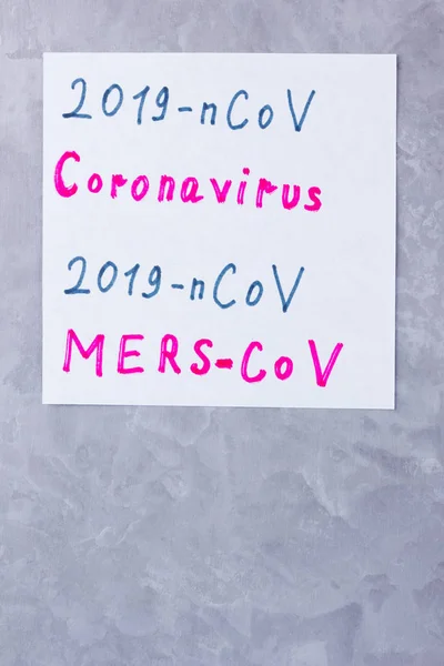 Coronavirus 2019 Ncov Testo Scritto Mano Con 2019 Ncov Coronavirus — Foto Stock