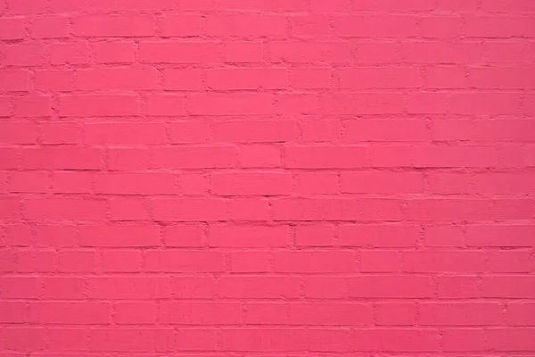Old Cracked Brick Wall Painted Pink Paint — Stock Photo, Image