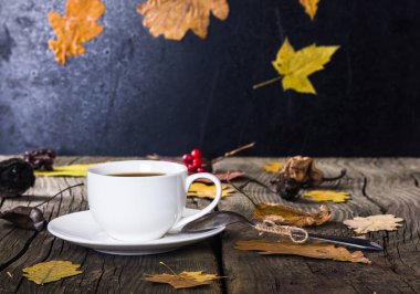 Autumn cup of coffee