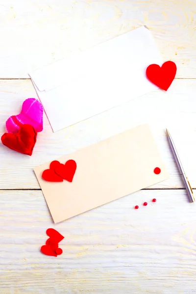 Blank greeting cards on Valentine's Day — Stock Photo, Image