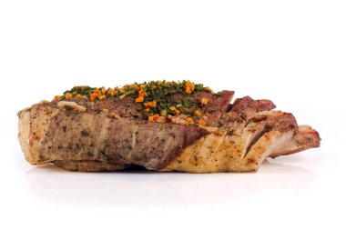 beyaz zemin üzerine jambon
